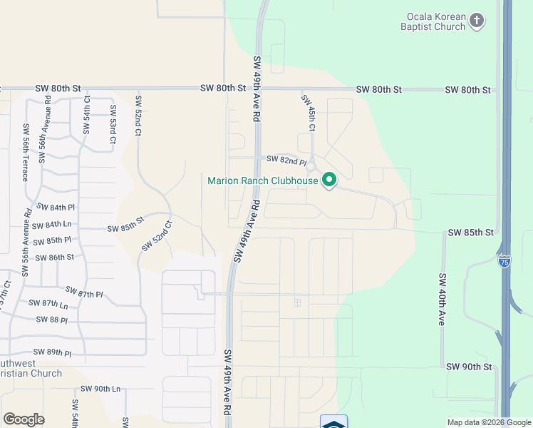 map of restaurants, bars, coffee shops, grocery stores, and more near 4970 Southwest 85th Street in Ocala