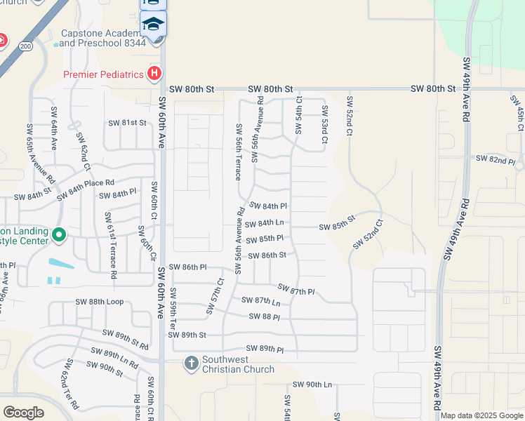 map of restaurants, bars, coffee shops, grocery stores, and more near 5554 Southwest 84th Place in Ocala
