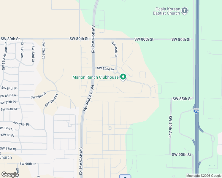 map of restaurants, bars, coffee shops, grocery stores, and more near 4390 Southwest 80th Street in Ocala