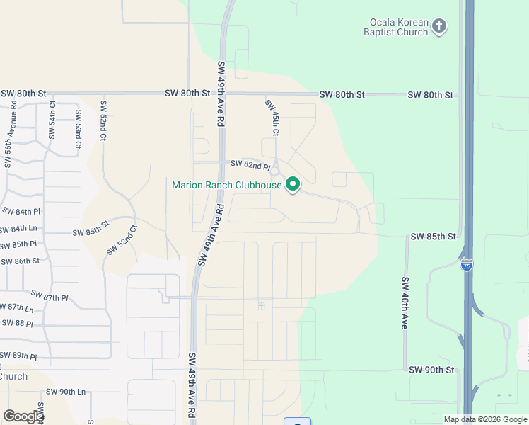map of restaurants, bars, coffee shops, grocery stores, and more near 4390 Southwest 80th Street in Ocala