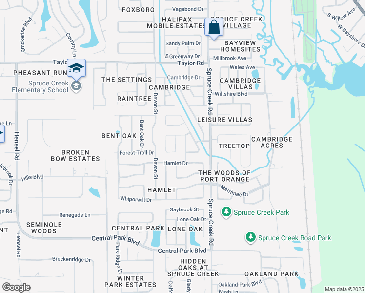 map of restaurants, bars, coffee shops, grocery stores, and more near 401 Trafalga Avenue in Port Orange