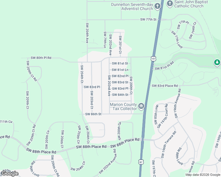 map of restaurants, bars, coffee shops, grocery stores, and more near 20001 Southwest 83rd Place in Dunnellon
