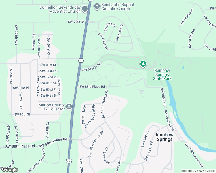 map of restaurants, bars, coffee shops, grocery stores, and more near 19661 Southwest 83rd Place Road in Dunnellon