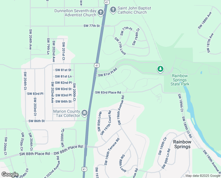map of restaurants, bars, coffee shops, grocery stores, and more near 8297 Southwest 196th Court Road in Dunnellon