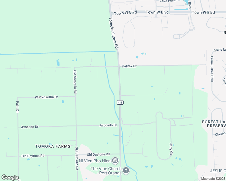map of restaurants, bars, coffee shops, grocery stores, and more near 2316 Tomoka Farms Road in Port Orange