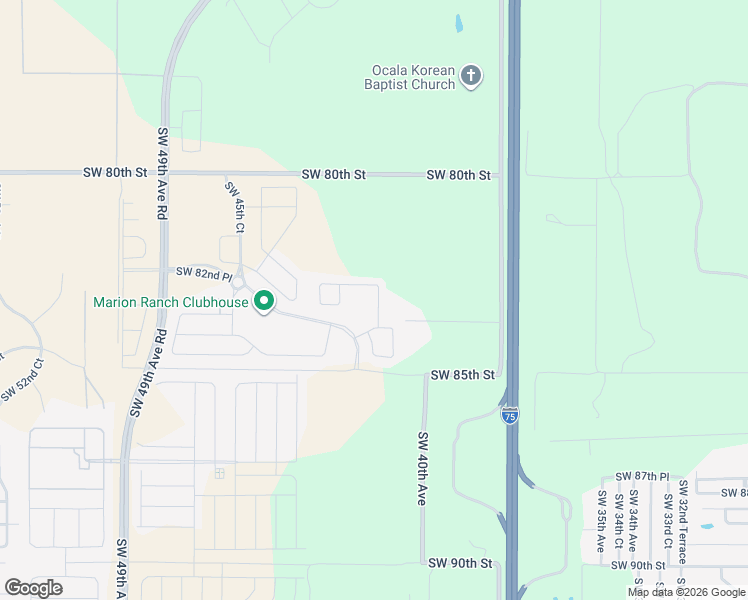 map of restaurants, bars, coffee shops, grocery stores, and more near 8378 Southwest 38th Avenue in Ocala