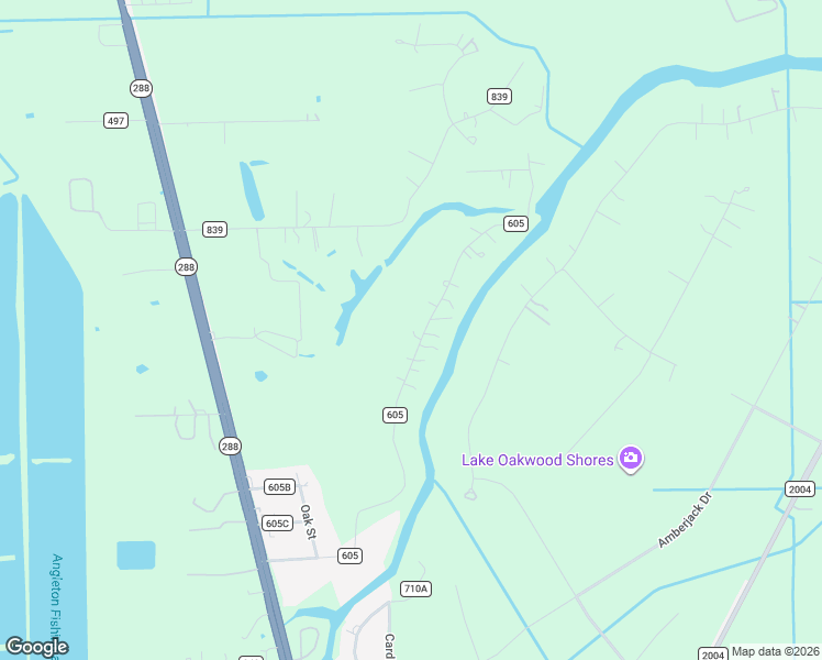 map of restaurants, bars, coffee shops, grocery stores, and more near 692 County Road 605 in Angleton