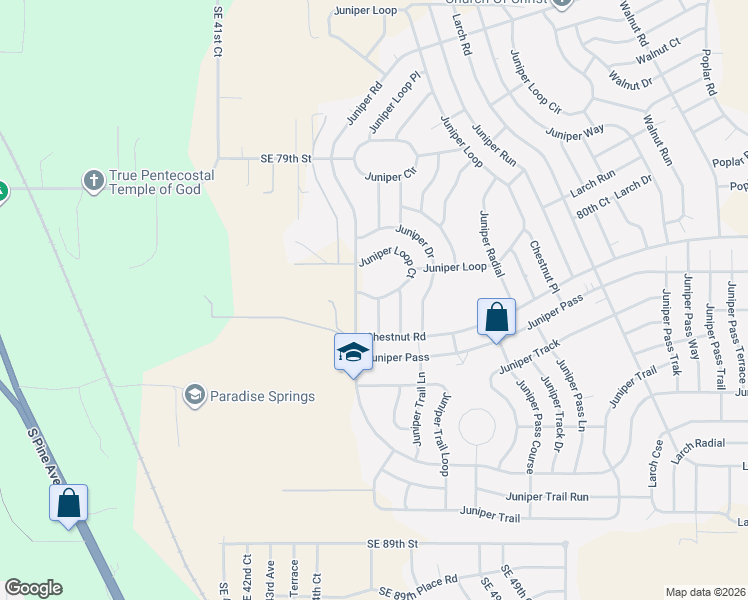 map of restaurants, bars, coffee shops, grocery stores, and more near 3 Chestnut Course in Ocala