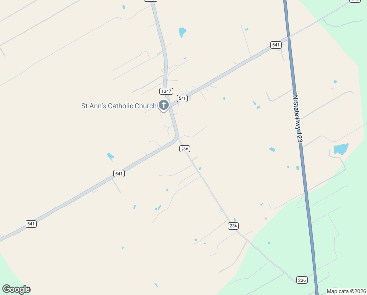 map of restaurants, bars, coffee shops, grocery stores, and more near 127 County Road 236 in Falls City