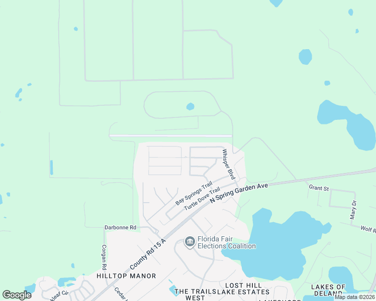 map of restaurants, bars, coffee shops, grocery stores, and more near 3090-3198 Whisper Boulevard in DeLand