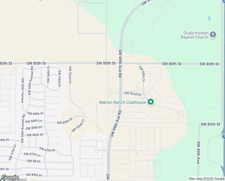 map of restaurants, bars, coffee shops, grocery stores, and more near 4991 Southwest 85th Street in Ocala