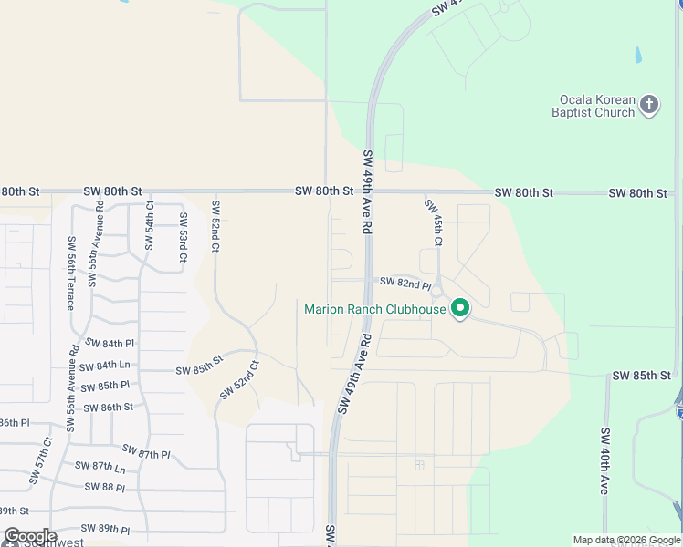 map of restaurants, bars, coffee shops, grocery stores, and more near 4991 Southwest 85th Street in Ocala