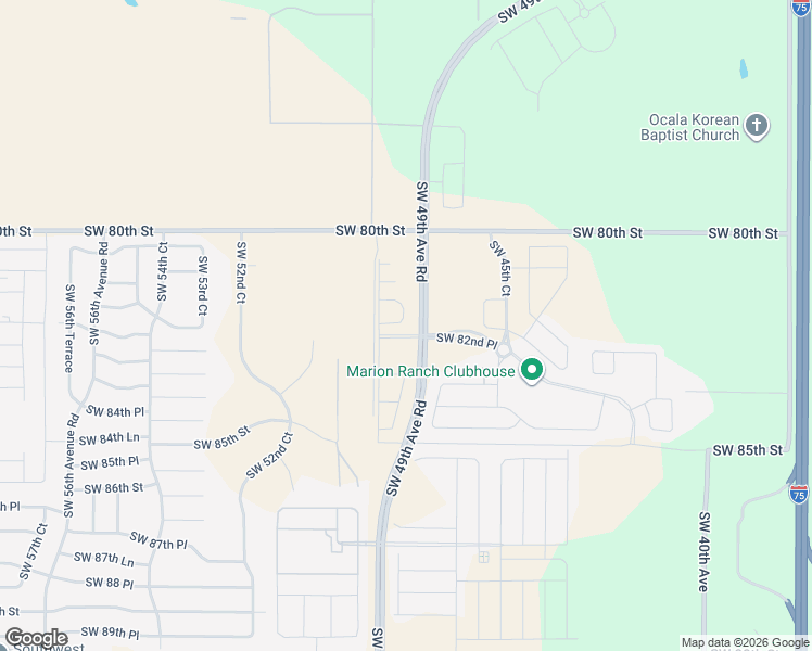 map of restaurants, bars, coffee shops, grocery stores, and more near Unnamed Road in Ocala