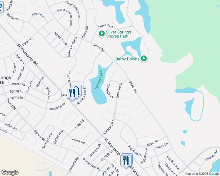 map of restaurants, bars, coffee shops, grocery stores, and more near 7 Emerald Way in Ocala