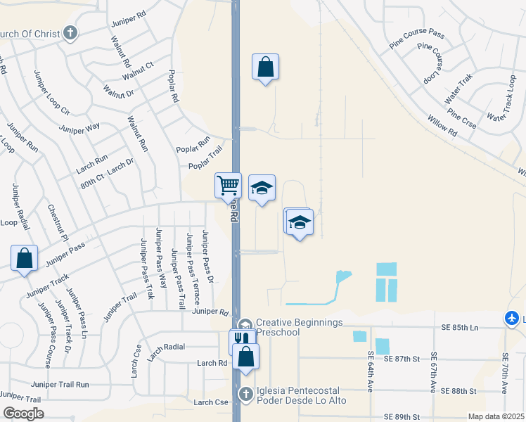 map of restaurants, bars, coffee shops, grocery stores, and more near 5895 Southeast 83rd Street in Ocala