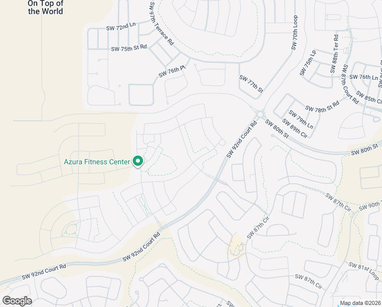 map of restaurants, bars, coffee shops, grocery stores, and more near Southwest 80th Street in Ocala