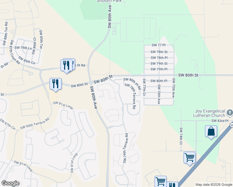 map of restaurants, bars, coffee shops, grocery stores, and more near 8125 South West 81st Loop in Ocala