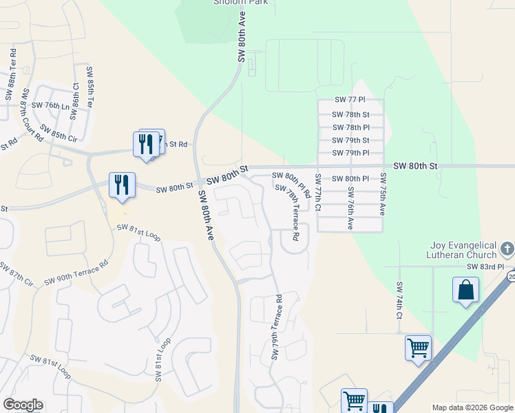 map of restaurants, bars, coffee shops, grocery stores, and more near 8125 South West 81st Loop in Ocala