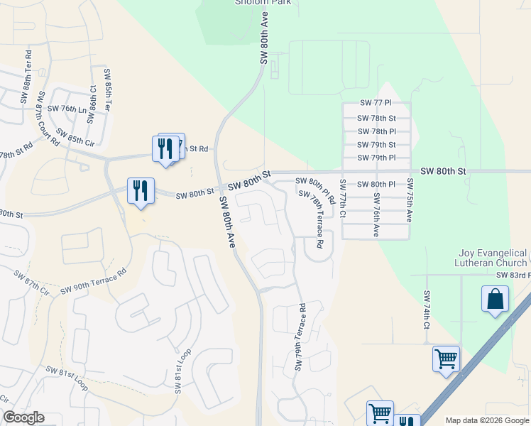 map of restaurants, bars, coffee shops, grocery stores, and more near 8085 South West 81st Loop in Ocala