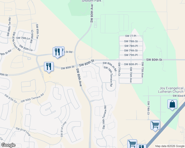 map of restaurants, bars, coffee shops, grocery stores, and more near 8085 South West 81st Loop in Ocala