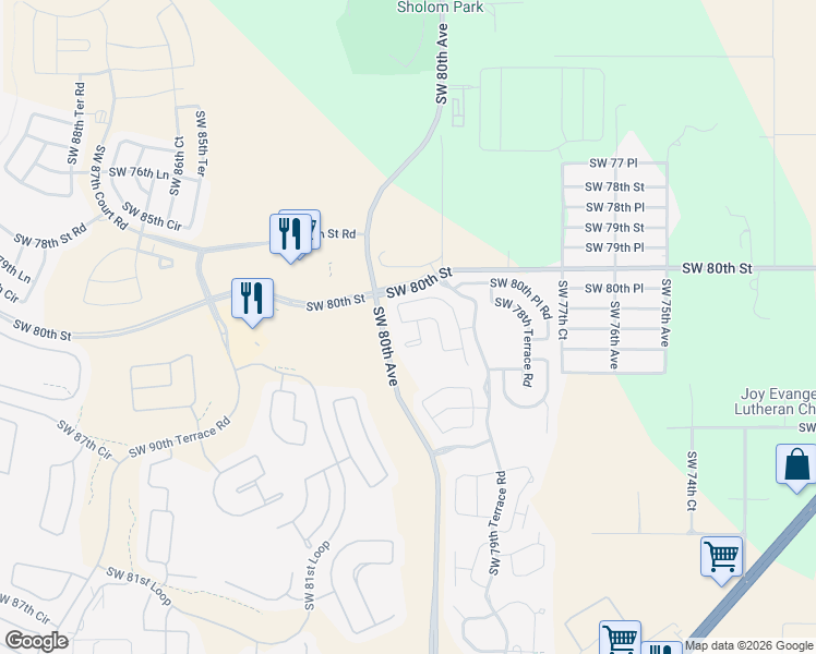 map of restaurants, bars, coffee shops, grocery stores, and more near 8053 South West 81st Loop in Ocala