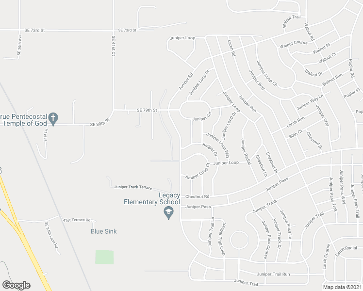 map of restaurants, bars, coffee shops, grocery stores, and more near 9 Juniper Loop in Ocala