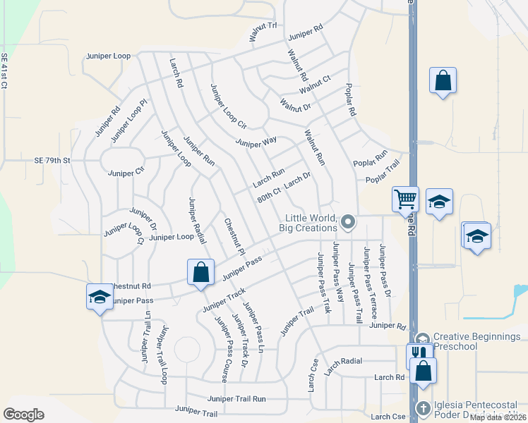 map of restaurants, bars, coffee shops, grocery stores, and more near 10 Chestnut Run in Ocala