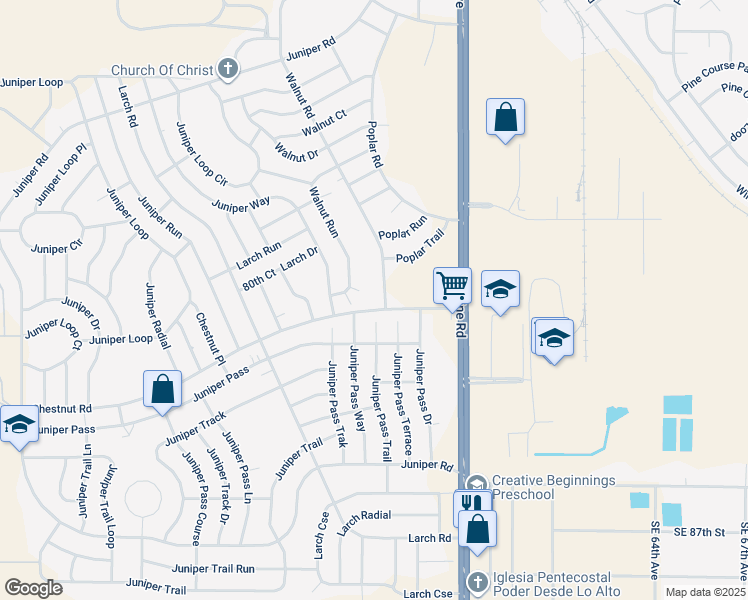 map of restaurants, bars, coffee shops, grocery stores, and more near 8 Walnut Trail in Ocala