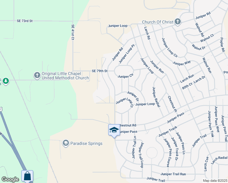 map of restaurants, bars, coffee shops, grocery stores, and more near 8496 Juniper Road in Ocala