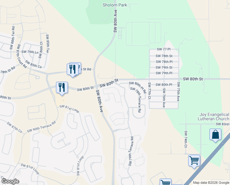 map of restaurants, bars, coffee shops, grocery stores, and more near 8085 South West 81st Loop in Ocala