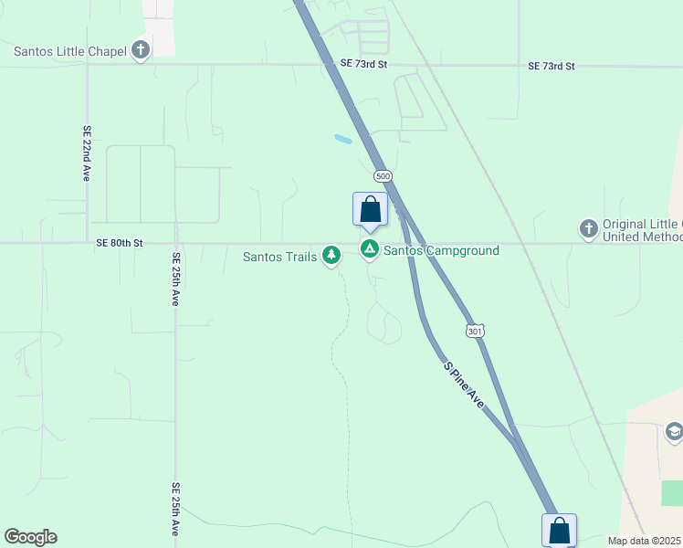 map of restaurants, bars, coffee shops, grocery stores, and more near Florida Trail in Ocala