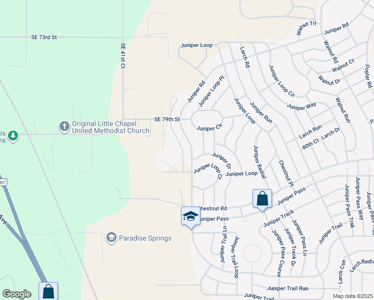 map of restaurants, bars, coffee shops, grocery stores, and more near 8496 Juniper Road in Ocala