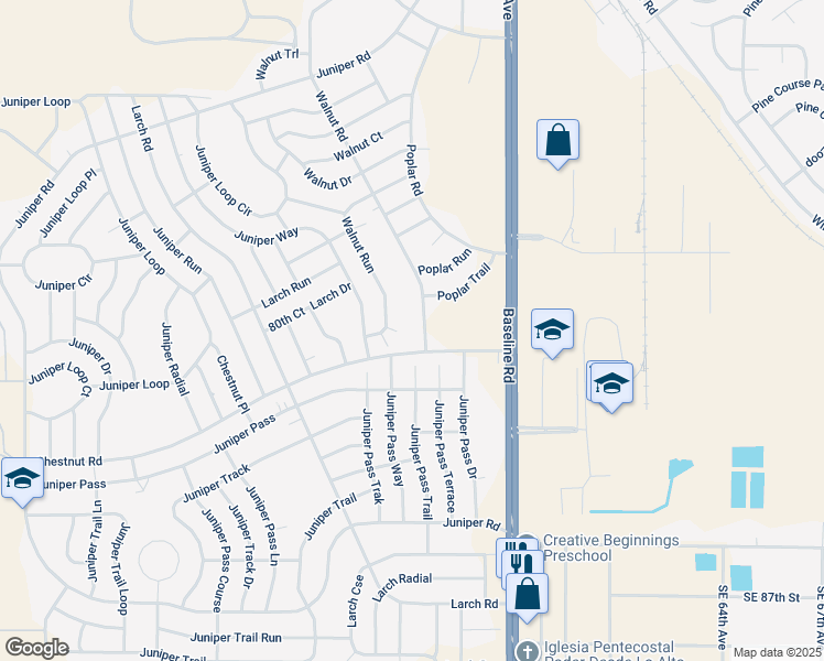 map of restaurants, bars, coffee shops, grocery stores, and more near 8 Walnut Trail in Ocala