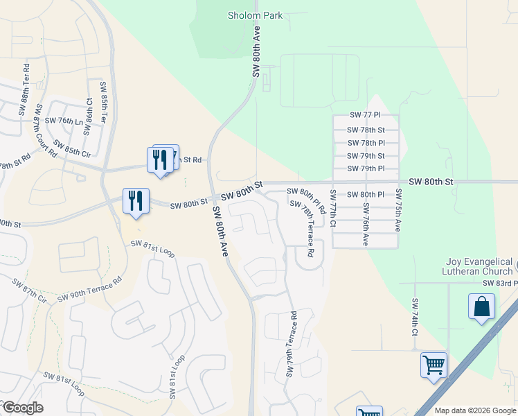 map of restaurants, bars, coffee shops, grocery stores, and more near 8085 South West 81st Loop in Ocala