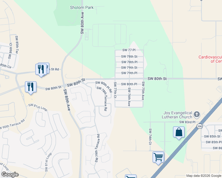 map of restaurants, bars, coffee shops, grocery stores, and more near 8125 SW 77th Ct in Ocala