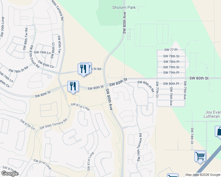 map of restaurants, bars, coffee shops, grocery stores, and more near 8029 South West 81st Loop in Ocala