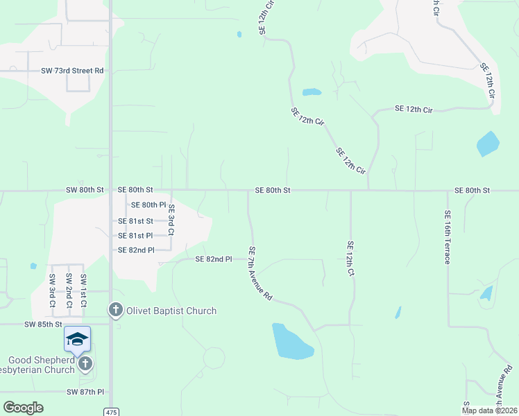 map of restaurants, bars, coffee shops, grocery stores, and more near 864 Southeast 80th Street in Ocala