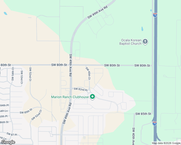 map of restaurants, bars, coffee shops, grocery stores, and more near 4601 Southwest 80th Street in Ocala