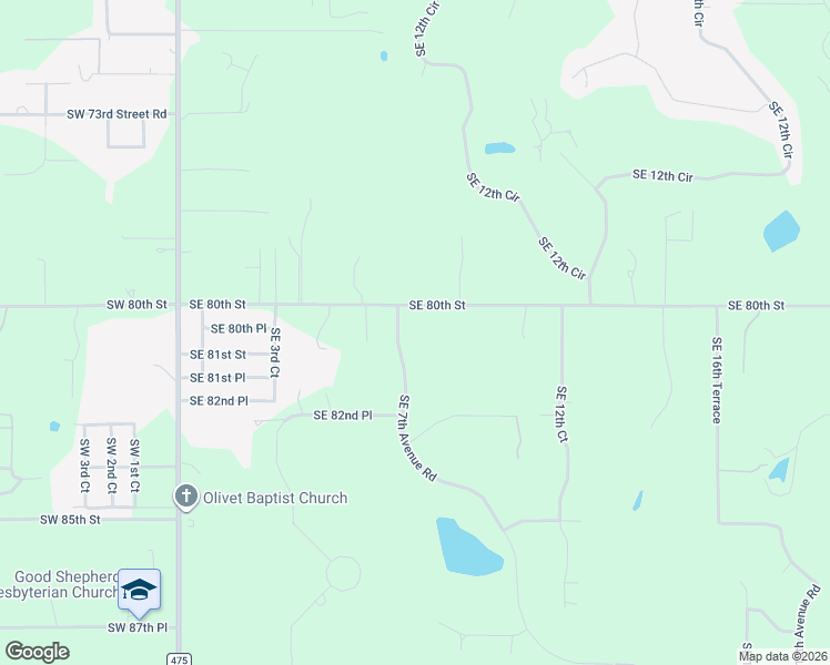 map of restaurants, bars, coffee shops, grocery stores, and more near 864 Southeast 80th Street in Ocala