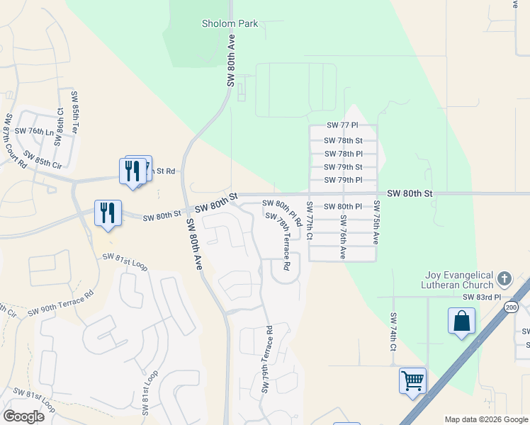map of restaurants, bars, coffee shops, grocery stores, and more near 7874 Southwest 80th Place Road in Ocala
