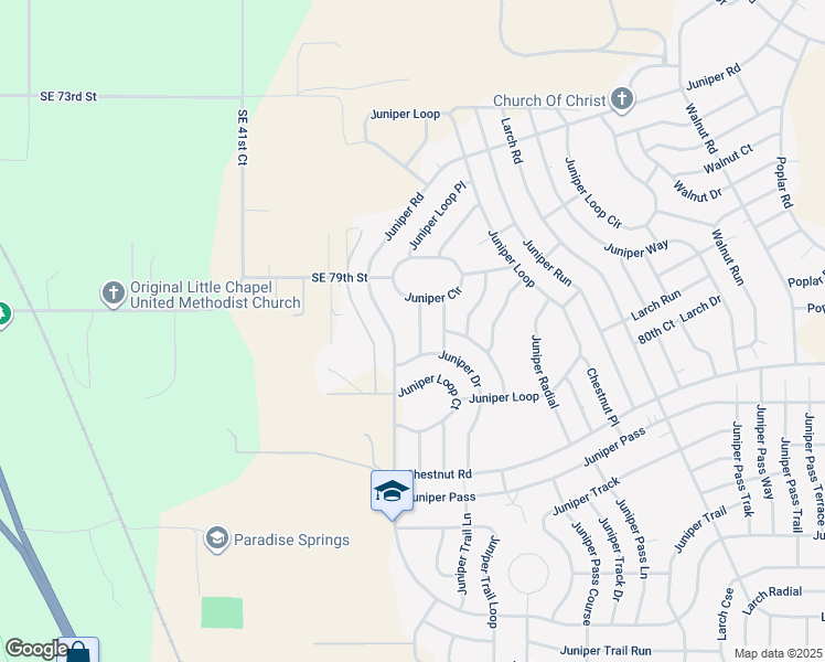 map of restaurants, bars, coffee shops, grocery stores, and more near 14 Juniper Drive Court in Ocala