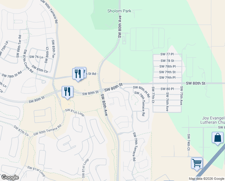map of restaurants, bars, coffee shops, grocery stores, and more near 8029 South West 81st Loop in Ocala