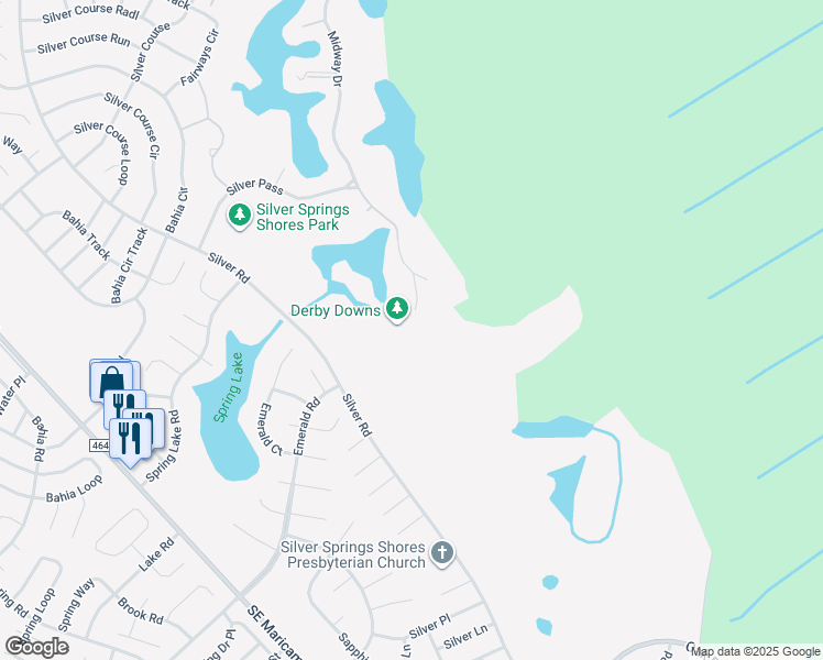 map of restaurants, bars, coffee shops, grocery stores, and more near 7990 Midway Drive Terrace in Ocala