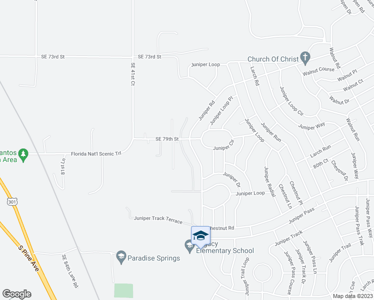 map of restaurants, bars, coffee shops, grocery stores, and more near 8112 Juniper Road in Ocala