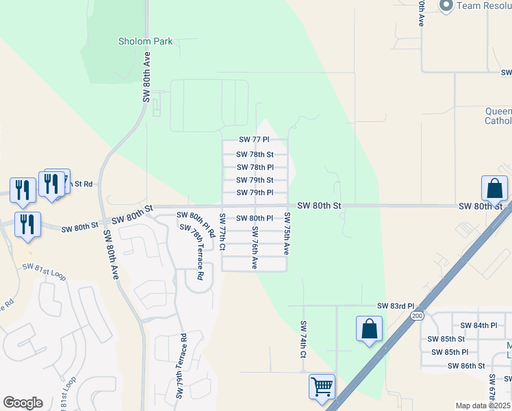 map of restaurants, bars, coffee shops, grocery stores, and more near 7842 Southwest 80th Street in Ocala