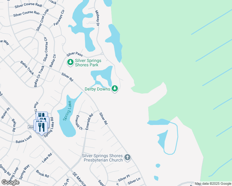 map of restaurants, bars, coffee shops, grocery stores, and more near 7990 Midway Drive Terrace in Ocala