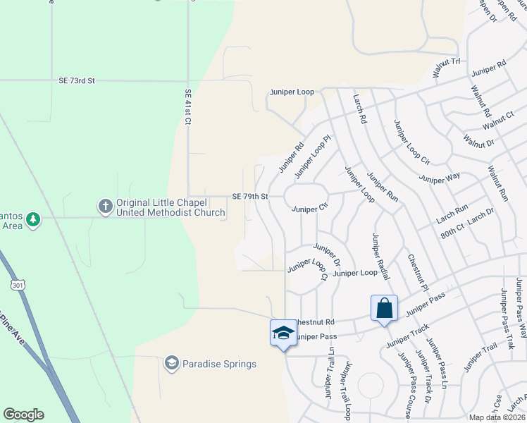 map of restaurants, bars, coffee shops, grocery stores, and more near 4380 Southeast 79th Street in Ocala