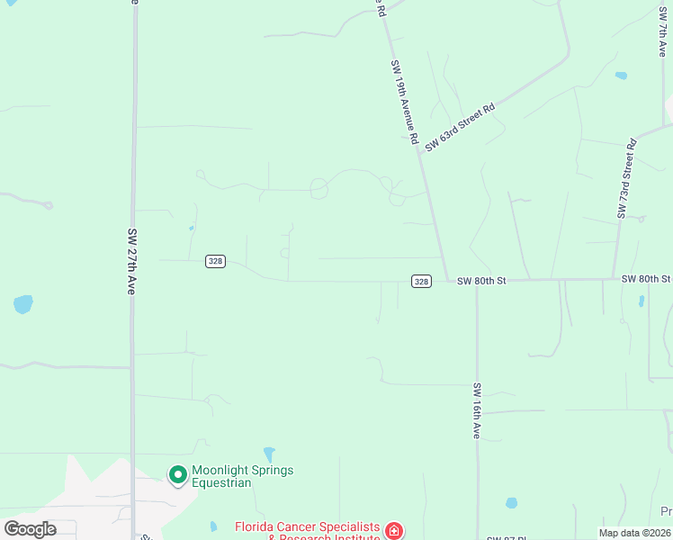 map of restaurants, bars, coffee shops, grocery stores, and more near Southwest 80th Street in Ocala