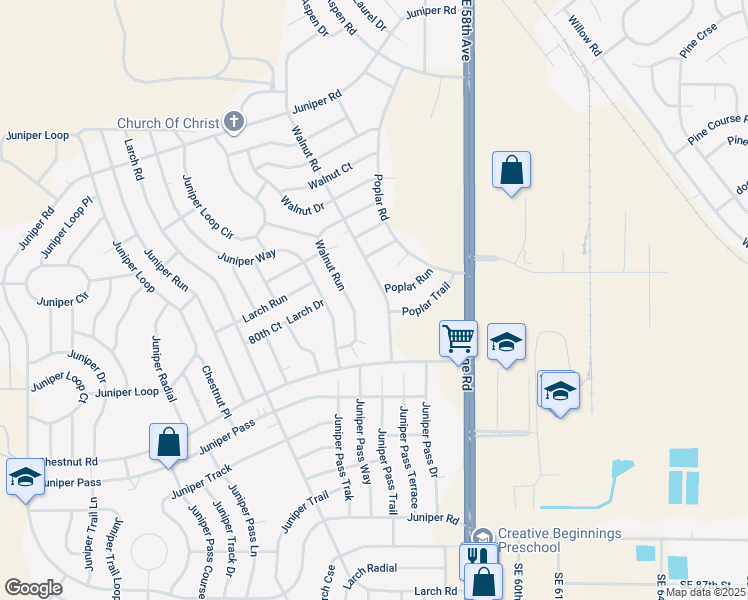 map of restaurants, bars, coffee shops, grocery stores, and more near 49 Walnut Trail in Ocala