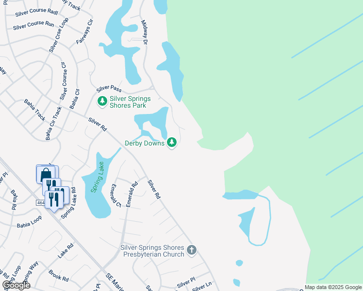 map of restaurants, bars, coffee shops, grocery stores, and more near 7961 Midway Drive Terrace in Ocala